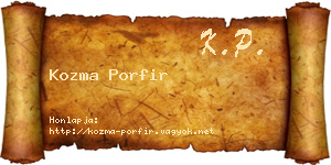 Kozma Porfir névjegykártya
